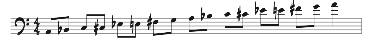 8-tone scale in bass clef