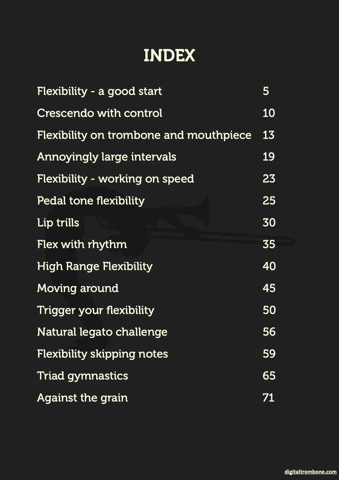 Trombone Flexibility index